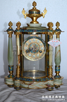 Clock and clock silk enamel gilded clock old mechanical all copper clock imitation Jade classical clock European style