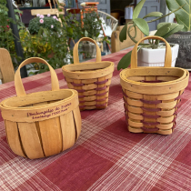 Pastoral handmade creative bamboo flower pot flower basket fleshy green plant storage ornaments