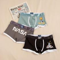 Mens underwear pure cotton Four corner pants Cartoon boys Breathable Comfort Loose Individuality Youth Trend Flat Angle Pants Head