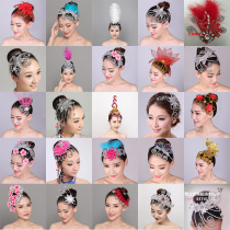 New Fan Opening Dance Headwear Square Dance Yangko floral headdress Silver Classical National Modern Performance Clothes Headwear