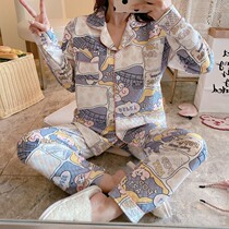 Japanese moon clothes Spring and Autumn Winter postpartum thickening feeding cotton pregnant womens pajamas maternal breastfeeding 10th 11 sets