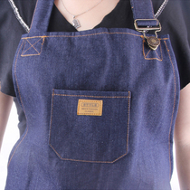 Thickened denim apron kitchen cloth woodworking clothing labor insurance work clothes housework adult coveralls protective clothing