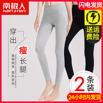  Antarctic womens autumn pants Womens spring and autumn pure cotton wool pants underwear warm underwear tight thin line pants bottoming inside