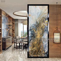 Tempered art glass shoe cabinet partition double-sided entrance screen TV background wall Living room abstract craft European style