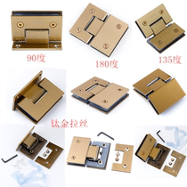 Strong Road 304 Stainless Steel Frameless Glass Door Hinge Two-way Bathroom Glass Clamp Shower Room Hinge 180 Degree Flat Open