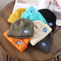P2 knitted hat Korean version of Japanese womens autumn and winter warm ear protection curly sweet potato hat outdoor mens sports leisure wool hat
