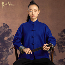 RECLUSE Yinghai Chinese style brocade stitching jacket Chinese style collar handmade one-shaped plate buckle improved Tang suit