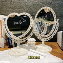 ins mirror makeup mirror retro Net red desktop desktop vanity mirror girl heart large student dormitory double mirror