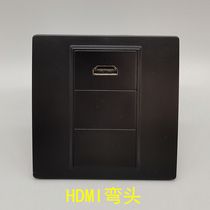 Black 86 HDMI elbow socket-free direct plug-in HD 2 0 TV multimedia projection wall panel