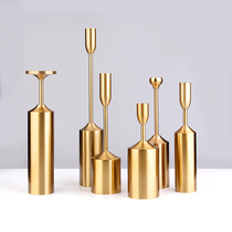 Guangyuan de Nordic gold plating Candlestick European style light luxury metal crafts candles six sets of home furnishings
