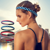 Sports hair band yoga female fitness headband sweat-absorbing running tide man anti-sweat belt non-slip woven hair hoop