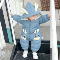 Baby winter clothes go out hugging clothes down cotton clothes Western-style one-piece clothes autumn and winter models boy baby thickened cotton clothes newborn