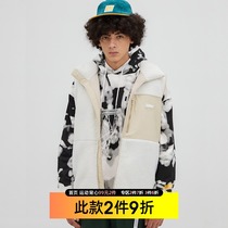 ZoneId winter new casual stand-up collar cotton vest mens trend sports warm lambskin zipper top