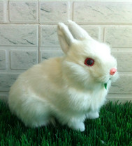 Customized simulation animal simulation small white rabbit middle lying rabbit pet toy photography props teaching model