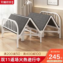 Folding single household double simple bed portable rental room cot durable office lunch bed