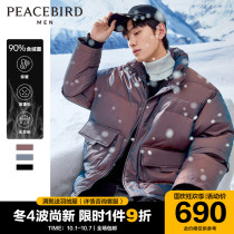 Taiping Bird Mens holographic down jacket mens 2021 Winter new trend loose warm bread clothes men