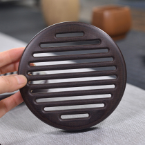 New product Chinese pot tea tray electric wood red sandalwood cup holder kung fu tea set accessories purple clay pot solid wood pot mat