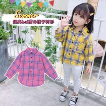 Girls shirt long sleeve thin 2021 new fashionable female baby casual shirt children fashion foreign cardigan tide