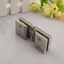 Jialeshi thickened stainless steel glass door hinge glass wine cabinet hinge hinge 180 degree double-sided glass clip