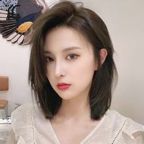 Lace partial collarbone hair all true natural wig set female long hair real hair silk wig female summer hair head cover