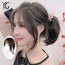 Wigg film real hair Silk Air bangs top head replacement cover white hair real hair no trace delivery needle replacement film