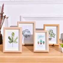 5678A4 inch table photo frame retro log oak color photo wall horizontal hanging wall creative frame can be customized
