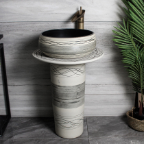 Floor-standing sink basin integrated column type wash outdoor pool ceramic balcony courtyard outdoor household Basin
