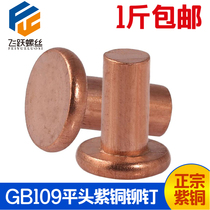 GB109 flat head red copper rivet solid flat head rivet M2M2 5M3M4M5M6M8 copper nail element cap
