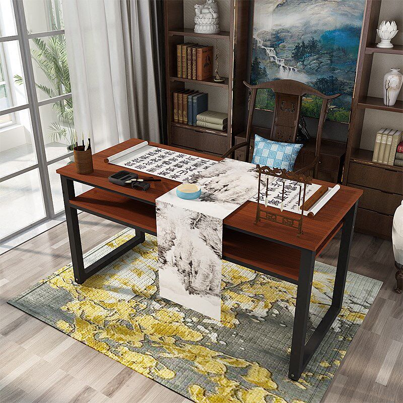 Practice table calligraphy table folding calligraphy table painting table brush dedicated writing desk double-layer simple desk office