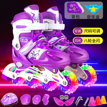  Roller Skates Childrens full outfit Mens and womens roller skates Adult roller skates Roller skates adjustable flash Special promotion