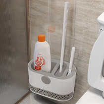 Toilet brush household toilet brush without dead angle wall hanging silicone toilet brush toilet artifact non-punch toilet brush