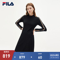FILA Phila Le official dress womens autumn 2021 New lapel long sleeve casual fashion sports dress