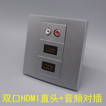 Silver 86-type dual-port HDMI HD plug Lotus audio mian han line HD 2 0 for Multimedia