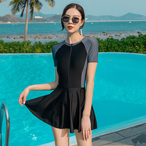 Swimsuit female summer 2021 new conservative fashion Korean swimsuit one-piece slim belly professional hot spring swimsuit