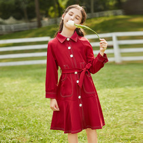 Girls windbreaker 2021 foreign style slim autumn fashion Korean childrens coat long sleeve casual personality