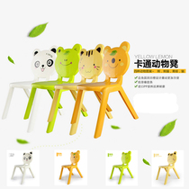 Kindergarten desk and chair thickened plastic animal back chair Baby Safety small stool cartoon childrens dining chair set