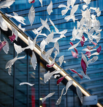 Sand sales department Creative Glass Feather partition air hanging decoration mall atrium jewelry store beautiful Chen hanging sky decoration