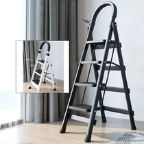 Aluminum alloy triangle ladder garden household herringbone ladder attic step ladder four-step six-step engineering ladder