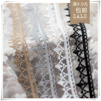 High quality wide 2 5cm black-and-white gold and silver diamond polyester water soluble embroidery lace lace accessories DIY handmade materials