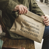 Maden Tooling American Retro Military Wind Doing Old Oil Wax Canvas Hand Grab Bag Men Tide Leisure Containing Printed Bag