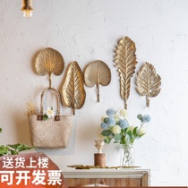 Creative leaf hook metal wrought iron coat hook porch door wall hanger clothing shop hostel decoration
