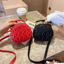 Net red children's bag princess princess foreign style Joker pleated girl messenger bag baby bag
