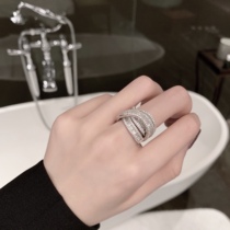  CHICYOU (worth over 100 million)Three-dimensional strip irregular staggered diamond trend ring full diamond ring female