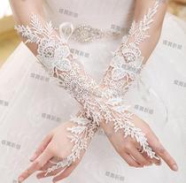2021 Bride Travel Photograph Lolita White Gloves Wedding Dress New Korean Red Lace Gloves Accessories Mail