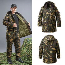 Security coat cotton coat 2020 new velvet thickened camouflage coat medium-long labor protection work clothes cotton coat mens winter