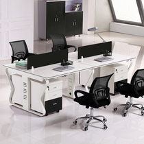 Staff desk simple modern 4 four-person table and chair combination staff card holder computer desk office furniture