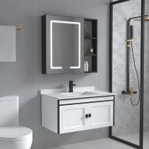 Space aluminum alloy smart bathroom cabinet combination rock slab stone sink sink toilet wall wash basin ceramic noodle pool