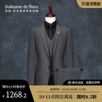 (Ao Jia) Suit Mens Suit Wool Business Casual Custom Suit Groom Wedding Mens Three Piece Formwork