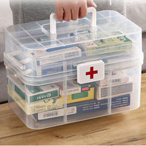 Medicine Box Home Multilayer Large Capacity Portable Medical Emergency Stocked Medicine Small Medicine Box Home Charged product containing box