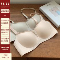 Blue Sock comfortable and non-feel jelly strip underwear small chest no trace gathered on the upper support without steel ring girl bra bra bra bra